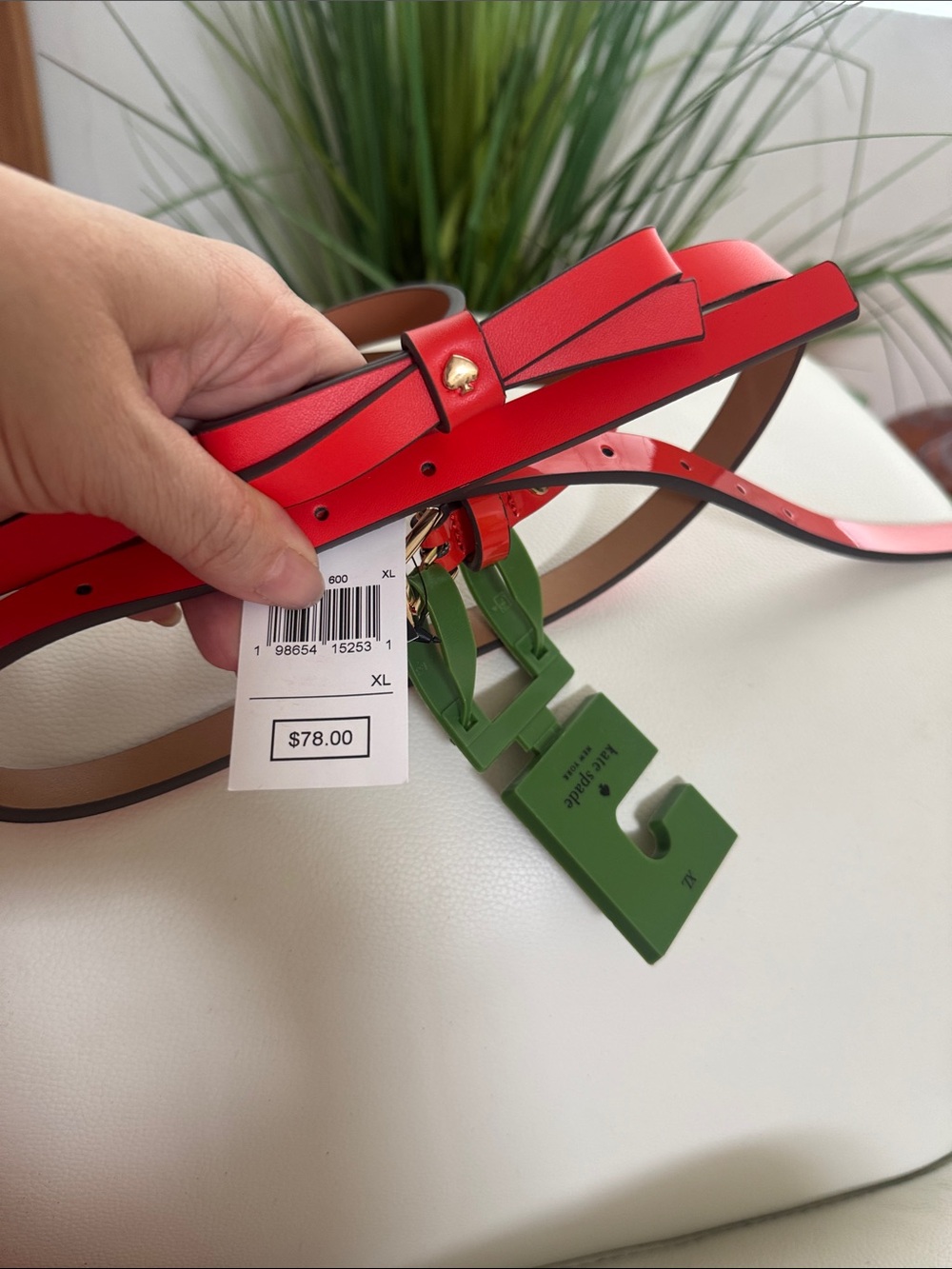 kate spade Red Bow Accent Leather Belt